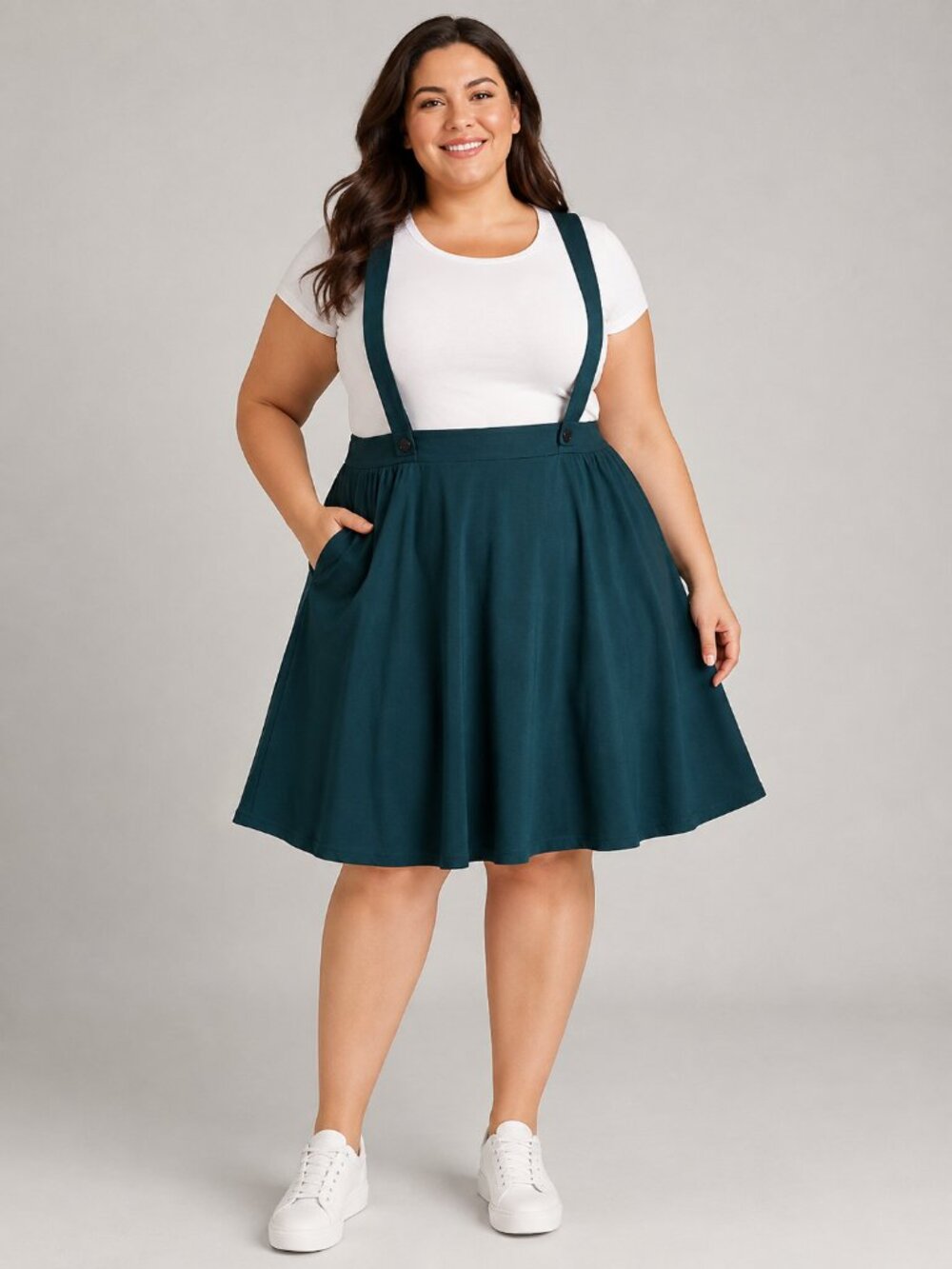 Modcloth Sz 1 Pinafore/Skirt with Suspenders Retro